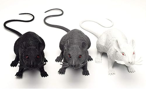 Miniatura 4 de Halloluck 6 piezas de Halloween falsa de simulación de ratas de PVC novedosas decoraciones de Halloween