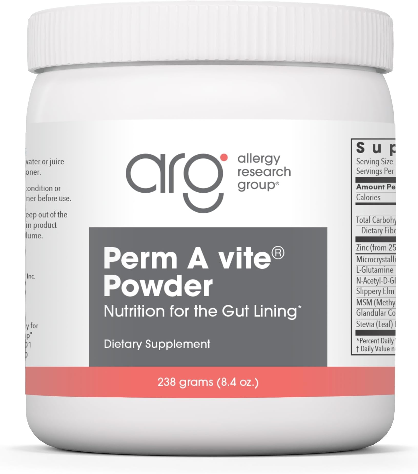 Perm A Vite Powder - Gut Health for Men & Women, L-Glutamine, Slippery Elm - 8.4 Oz