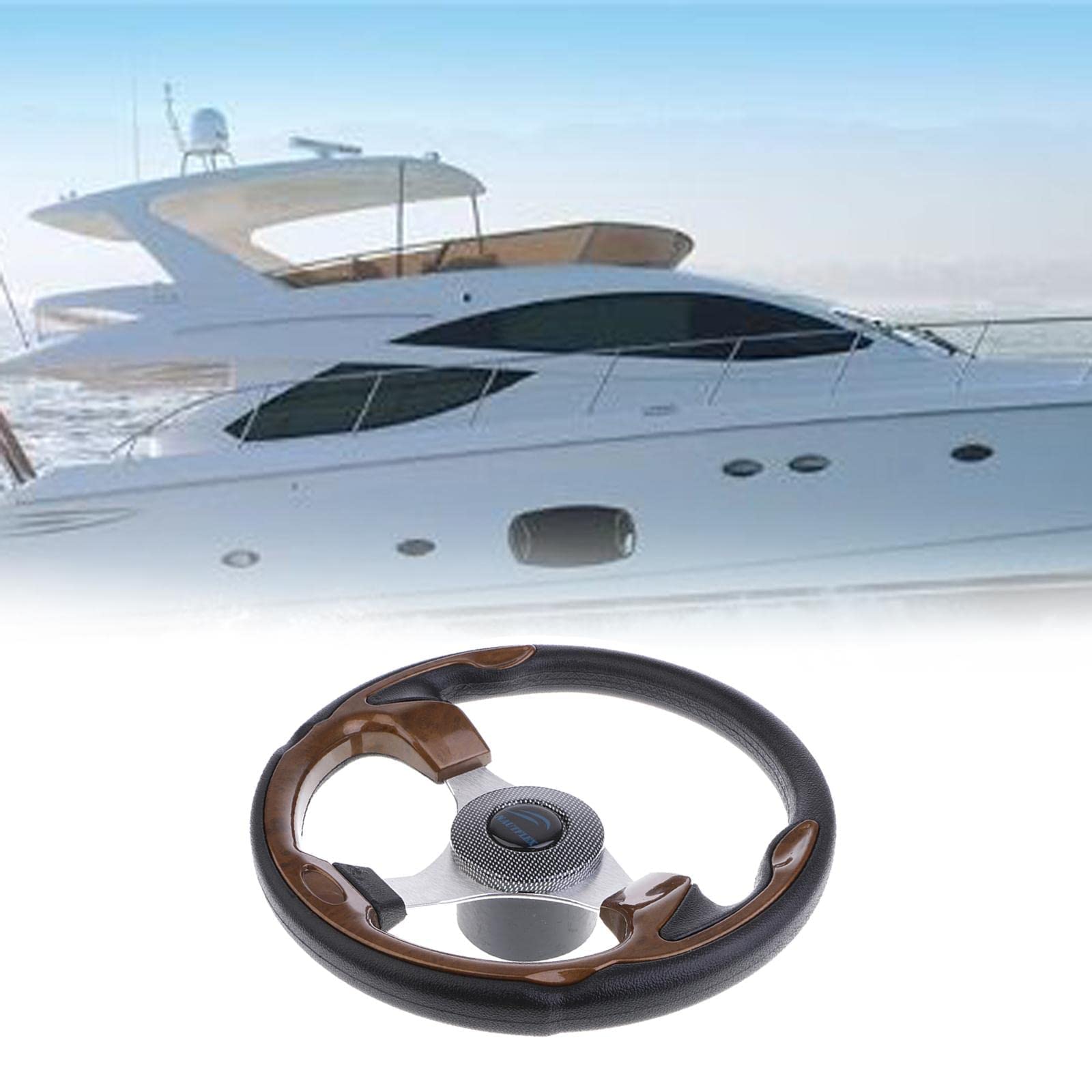 zalati Volante a 3 razze con impugnatura in schiuma per barca da 3/4" Marine - 32cm