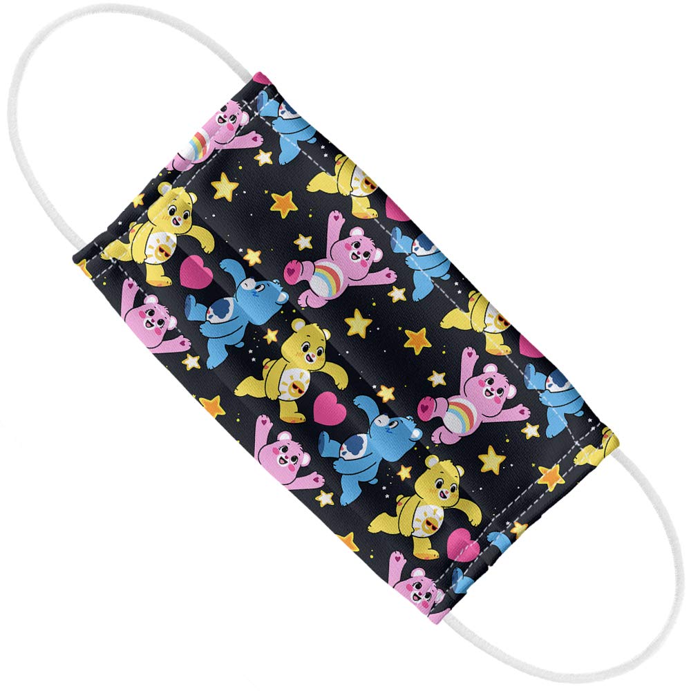 Popfunk Care Bears Funshine, Grumpy and Cheer 1-Ply Reusable Face Mask Covering with Adjustable Nose Wire, Unisex