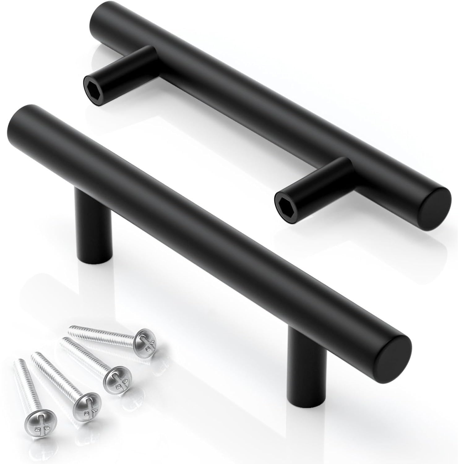 huipinghu 15-Pack 96mm Matt Black Cabinet Handles