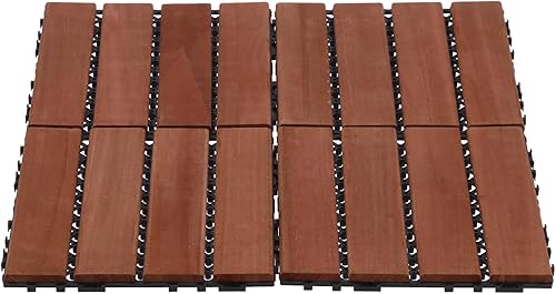 Miniatura 3 de TOPINCN Azulejos de madera entrelazados, hermosa textura, impermeable, antideslizante, a prueba de presión, base de polietileno y hebilla, fácil