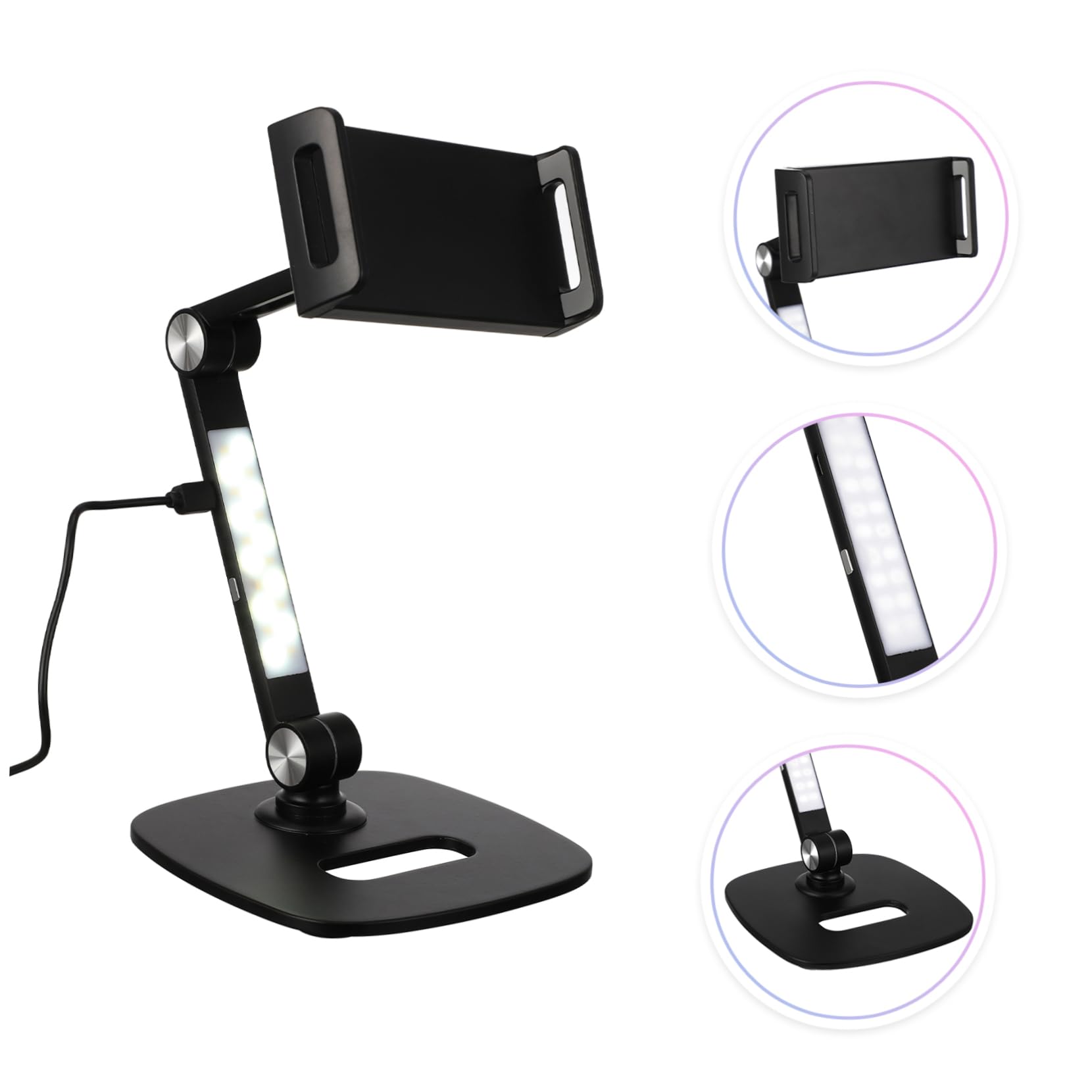 SHINEOFI Supporto Tablet e Smartphone Nero in Alluminio Pieghevole