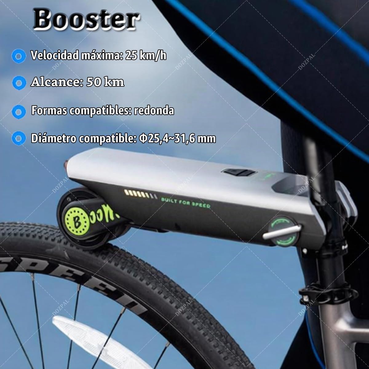 Potenciador de Asistencia eléctrica para Bicicletas (24 km/h) — Kit de conversión para la Rueda Trasera (MTB y Carretera) — Control por App + 4 Modos de Asistencia