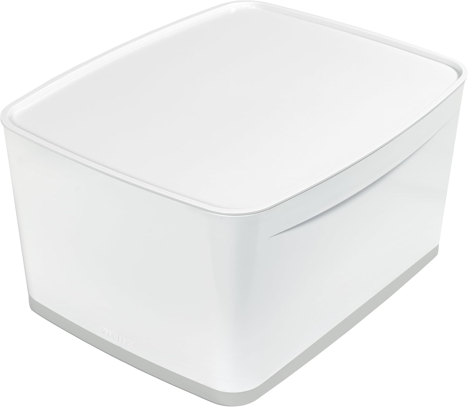 Leitz A4 MyBox Large with Lid, Storage Box for Home and Office, 18 L, High Gloss, Plastic, White;MyBox
