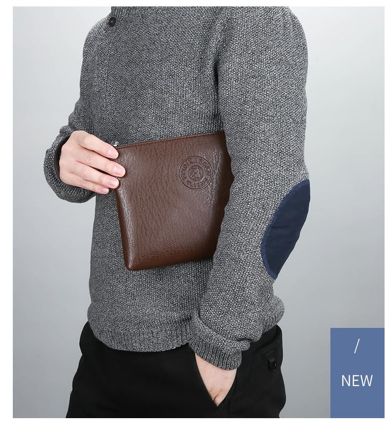 Image of Mens Clutch Bag Man Purse Handbag 9.5-11 inches Large Hand Bag Big Clutch Wallet