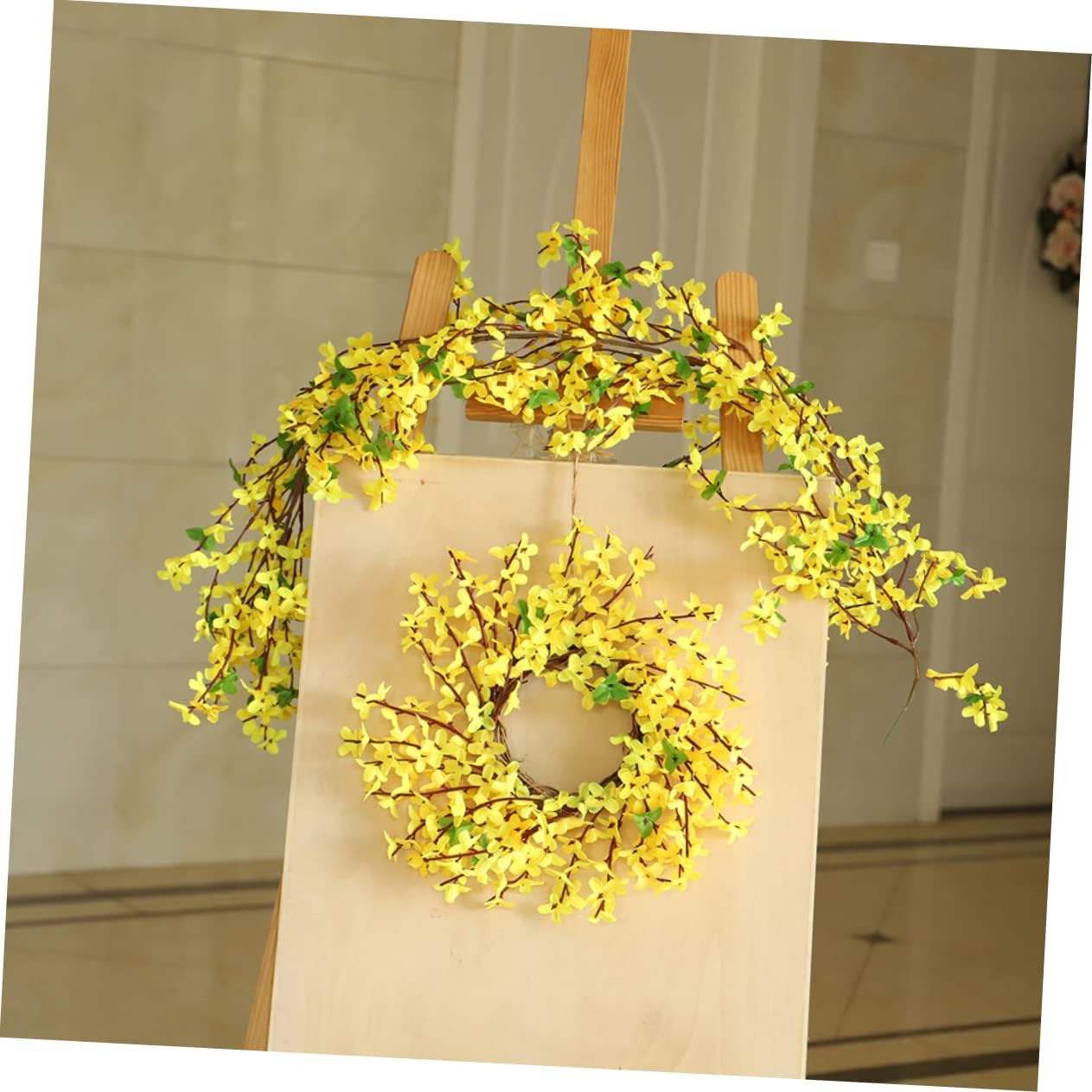 Alipis Spring Wreath Garland Decor Artificial Floral Door Hanging for Home Decoration Simulation Flowers Greenery for Indoor and Outdoor Use 24-Inch