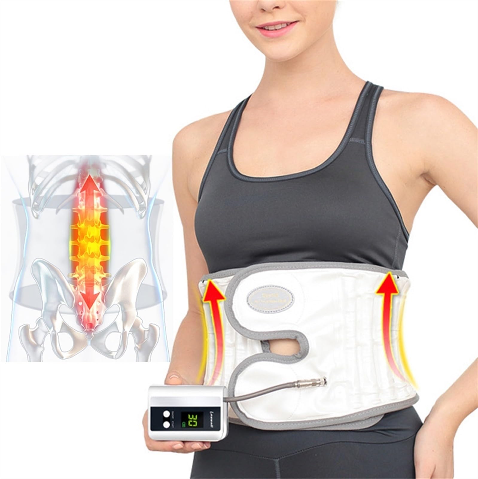 Cintura di decompressione Cinghia posteriore di sostegno lombare Cinghia regolabile di massaggio dell'aria della schiena della vita vertebrale per Sciatica Herniated Back Pain Relief ( Size : S )
