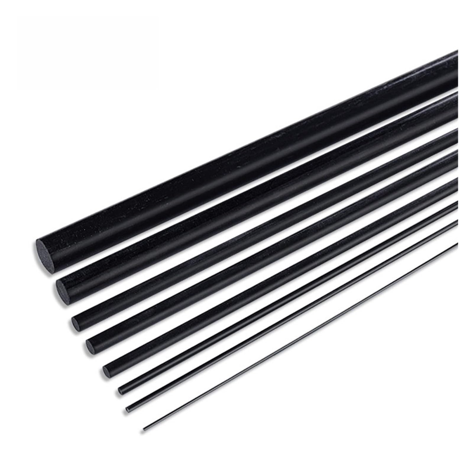 Tige Ronde en Carbone Massif Lot de 5 tiges en Fibre de Carbone Massif de 1000mm de diamètre: 1mm, 1,5mm, 2mm, 3mm, 4mm, 5mm, 6mm, 7mm, 8mm, 9mm, 10mm(4.0x1000mm)