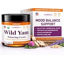 Organic Wild Yam Cream for Women s Midlife Wellness   Skin Nourishment & Emotional Stability   Wild Yam Cream Organic Formula with Black Cohosh, Vitex Red Clover, Vitamins, Minerals   2Fl oz