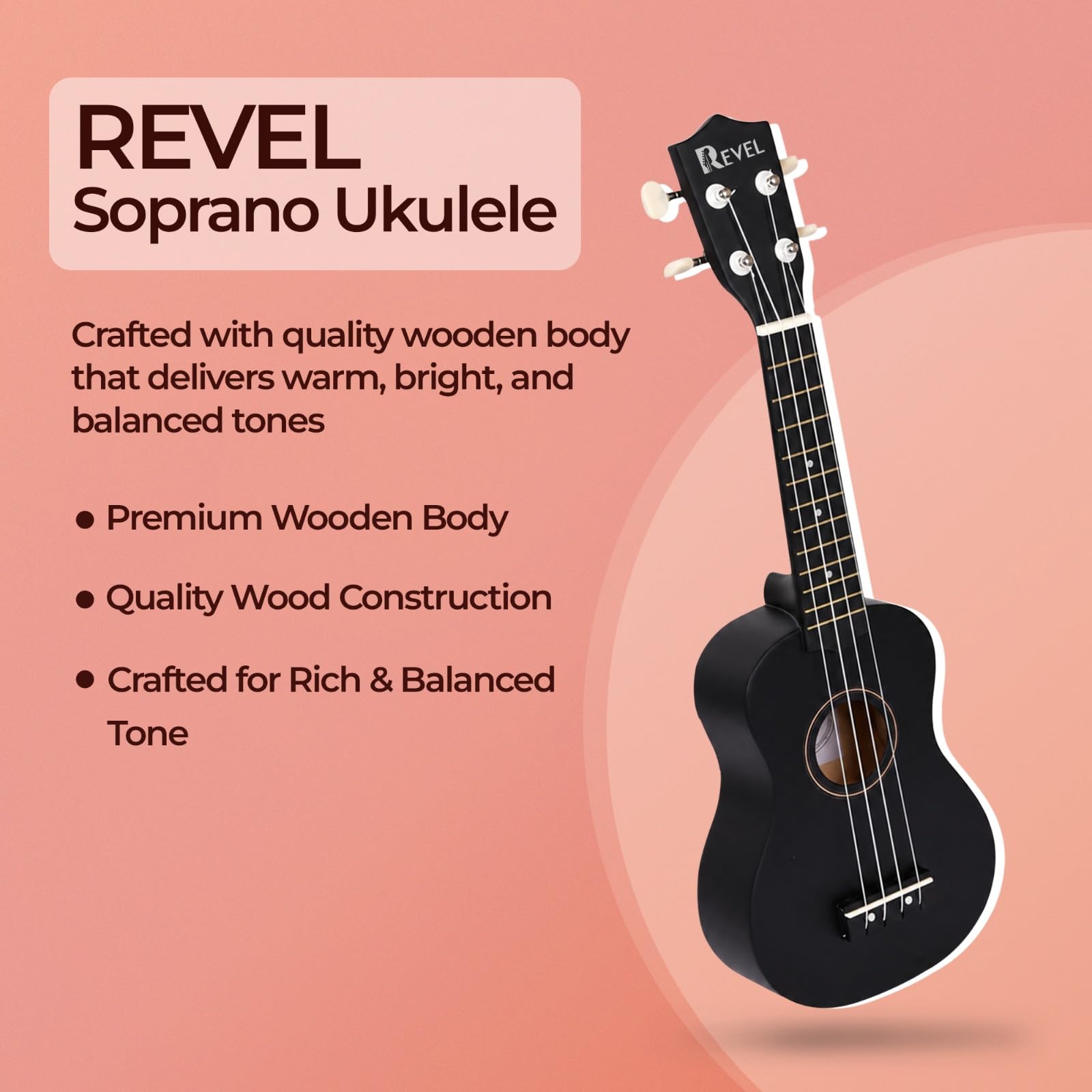 REVEL 21" Soprano Ukulele - Beginner Friendly -2 REVEL 21" Soprano Ukulele - Beginner Friendly -2