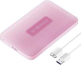 Hard Drive Enclosure 2.5 , HDD SSD Enclosure Tool-Free , Enclosure USB A 7-9.5mm , External Hard Drive Enclosure Safe Fast 5Gbps UASP , 2.5 Enclosure Max 6TB with 1.6ft Cable (Pink)