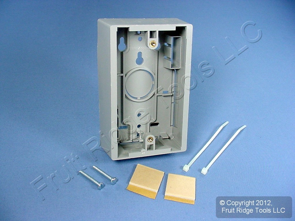 Leviton Surface Mount Backbox, Single Gang, 1.45", 42777-1GB, Grey