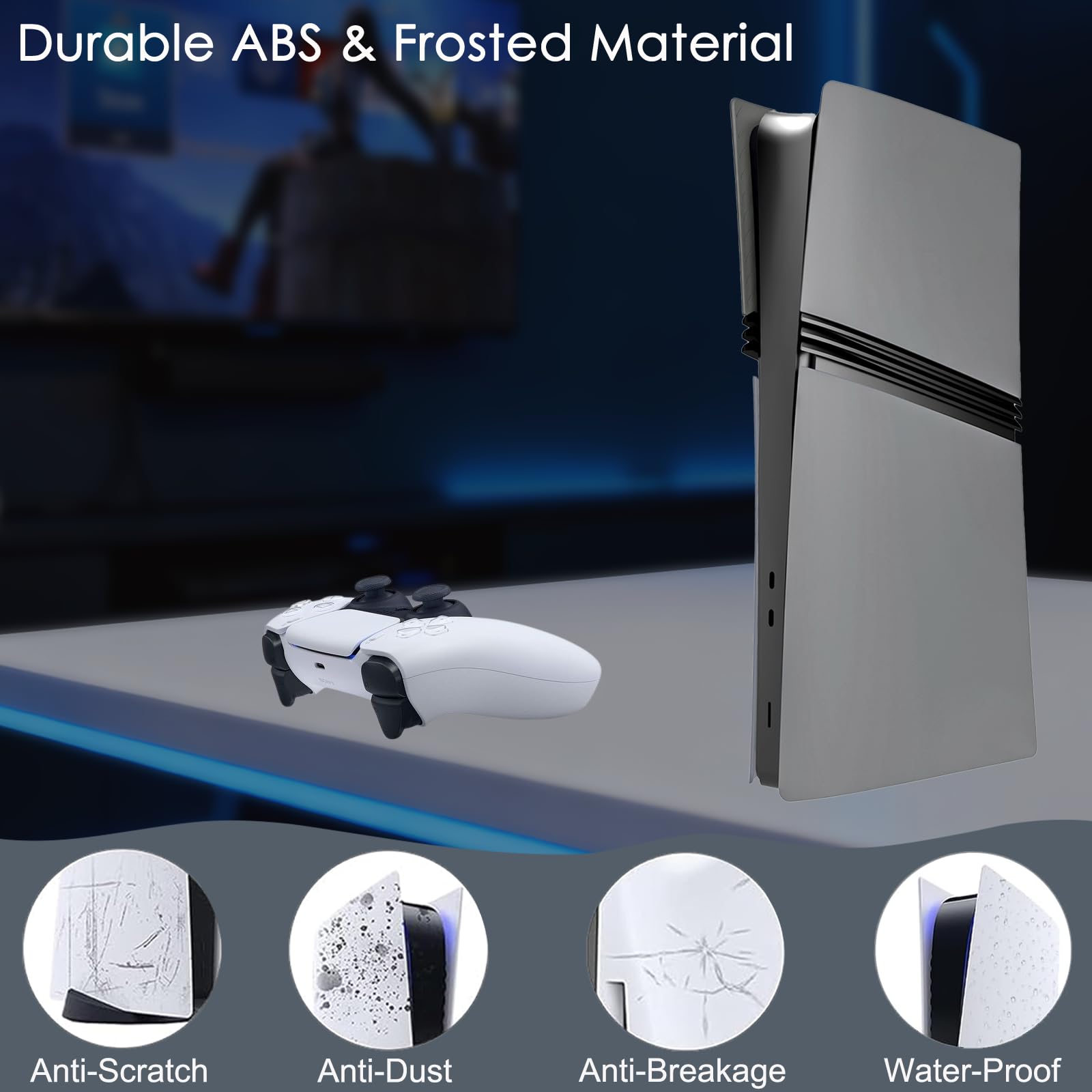 Piastre antiurto per PS5 Pro Digital Edition, cover di ricambio in ABS rigido opaco per PlayStation 5 Pro, accessori per console digitale, pannelli a scatto antigraffio e antipolvere