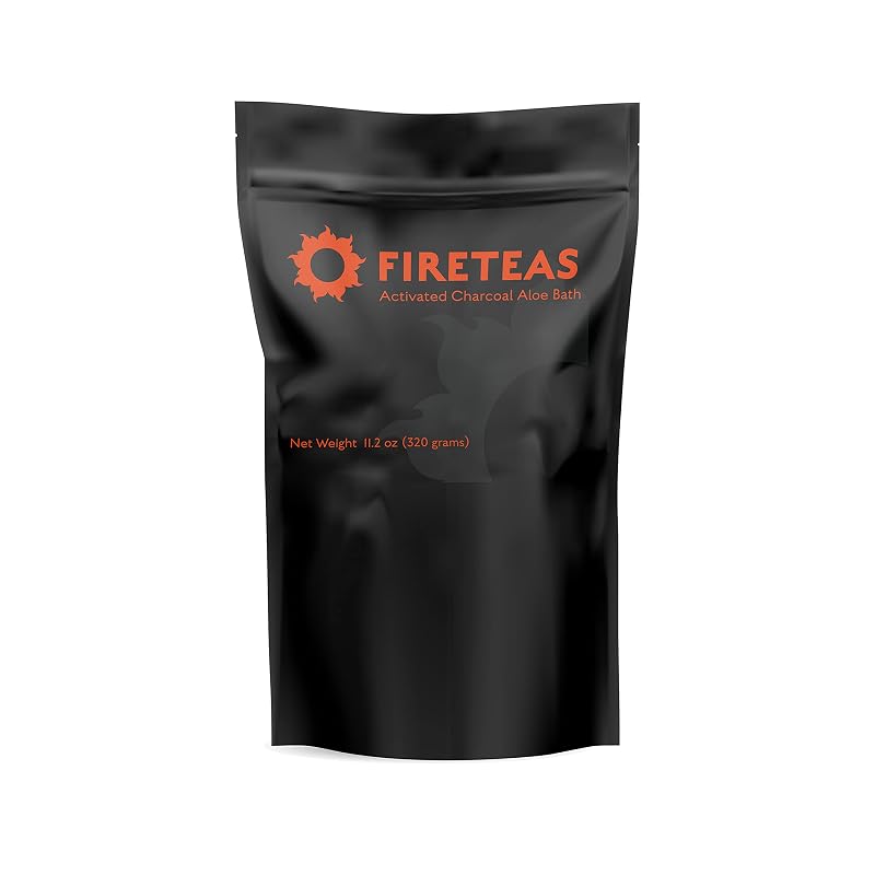 Sais de banho FIRE TEAS com carvão ativado, aloe vera, leite de coco e sais minerais