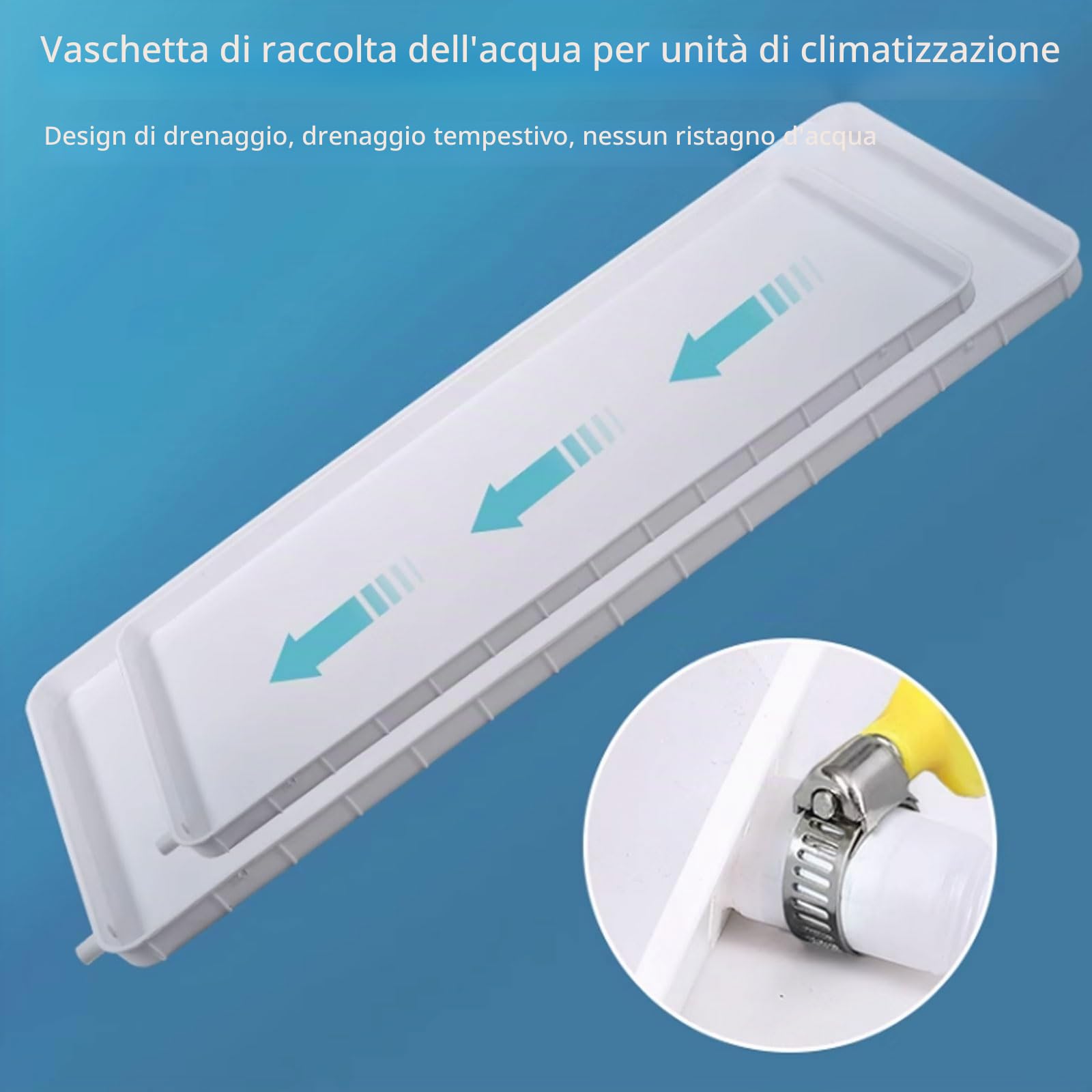 CondizionatoreVassoio di Gocciolamento dell'Acqua del Kit di Scarico Universale per Condizionatore d'Aria con Tubi di Scarico E Kit di Installazione Materiale Pp (Size : 1-2P-2M)