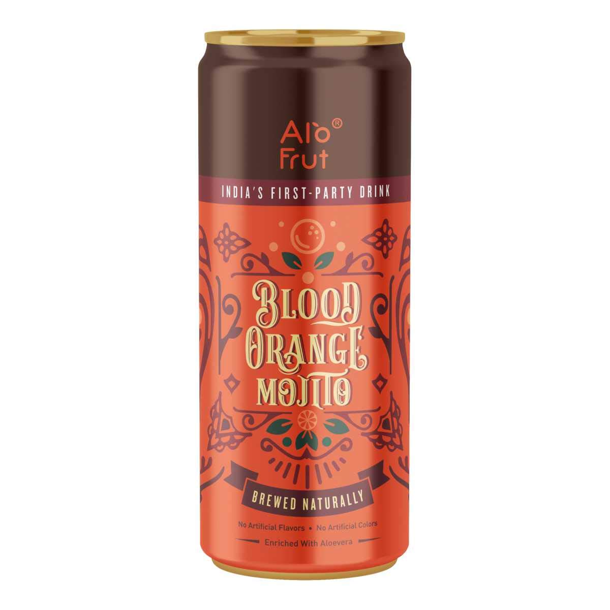 Alo Frut Blood Orange Mojito 250 ml Pack of 12 | India's First Party Drink | Taste The Natural Fizz | Enriched With Aloevera | No Artificial Colours | No Artificial Flavors