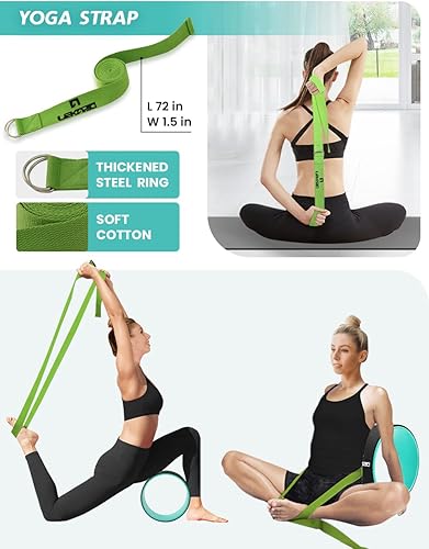 Miniatura 6 de Juego de 3 ruedas de yoga, rodillo de espalda para aliviar el dolor de espalda, estiramiento, rueda trasera multifuncional que mejora la