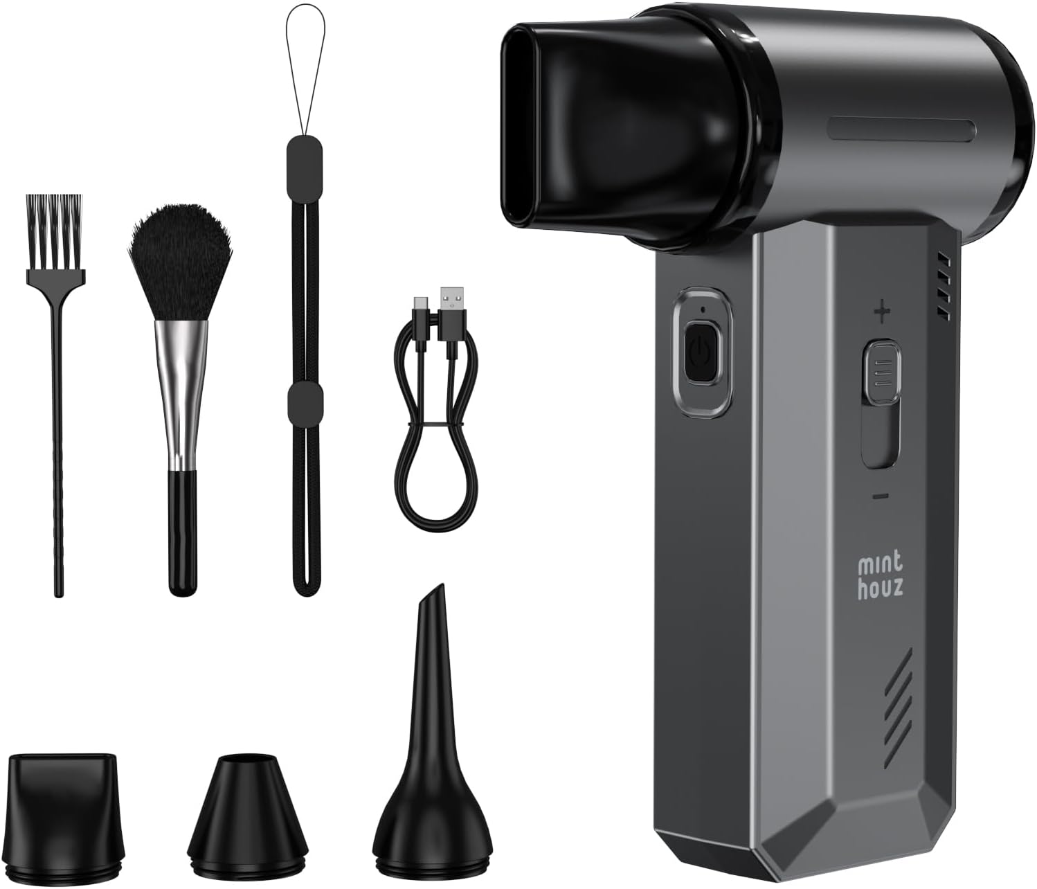 Minthouz Compressed Air Duster-180000RPM Electric Air Duster, Adjustable Wind Speed, Rechargeable Mini Air Blower for Computer, Keyboard, Outdoor, Car Cleaning, Reusable Replaces Compressed Air Can