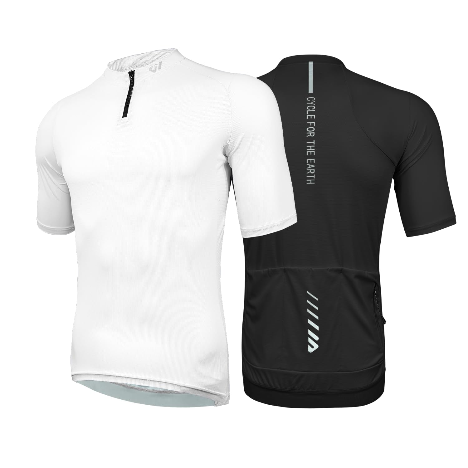 Wulibike Rennrad Trikot Herren Kurzarm, 1/4 Reißverschluss Fahrrad Shirt Mit 3+1 Rückentaschen Fahrradbekleidung