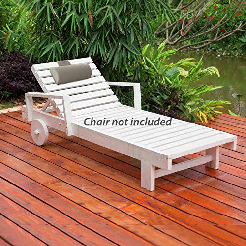 Outdoor All-Weather Patio Chaise Lounge Chair X-Large Head Rest Cushion, Quick Drying Olefin Fabric & high Density Filler for Your Chair-Chair not Included (Beige Morning)