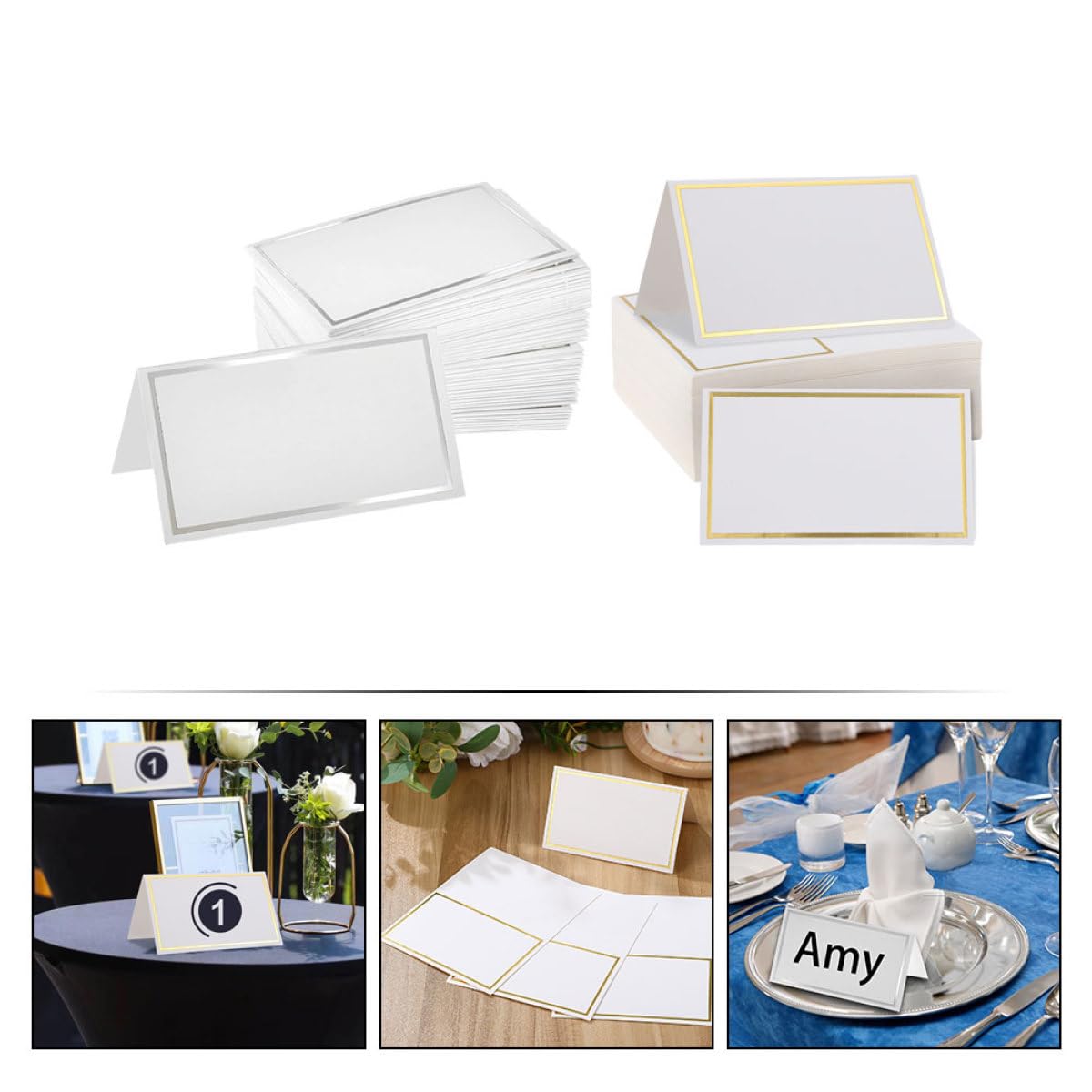 PLAFOPE 200 Stück Kreative Runde Tischnamenskarten aus Papier ohne Grate Leicht zu Beschreiben für Hochzeit und Geburtstagspartys Am Esstisch