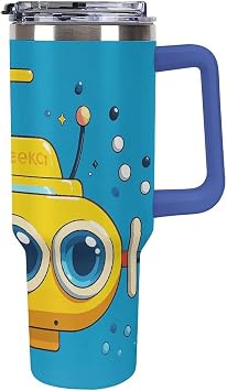40 Oz Yellow Submarine Tumbler with Handle And Straw, Stainless Steel Vacuum Travel Coffee Mug Insulated Water Bottle Leak-proof Large Capacity Car Cup Gifts, Cupholder Friendly
