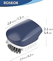 Vista 2 de Cepillo para limpiar papas y verduras, cepillo de cocina autónomo para limpieza de frutas y verduras, color azul marino, paquete de 2