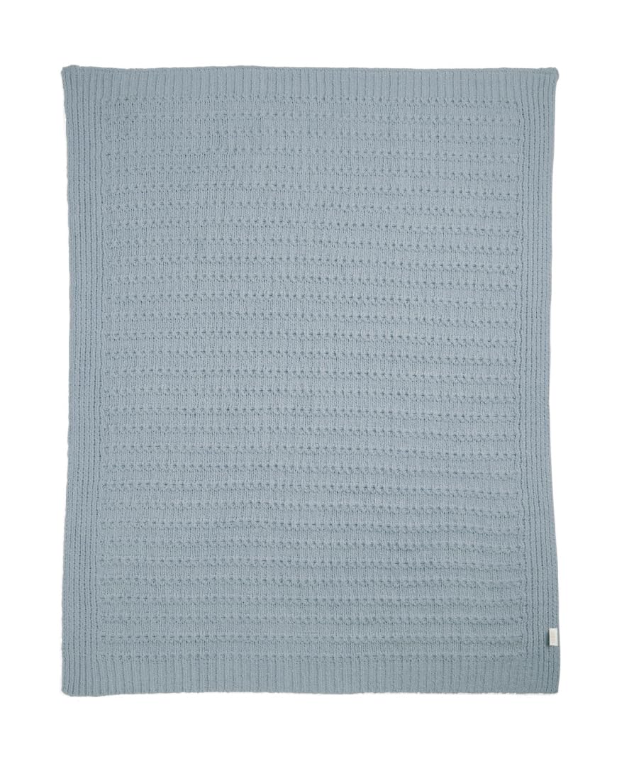 Mamas & Papas Nursery Small Chenille Blanket - Blue Stripe, 90x70cm