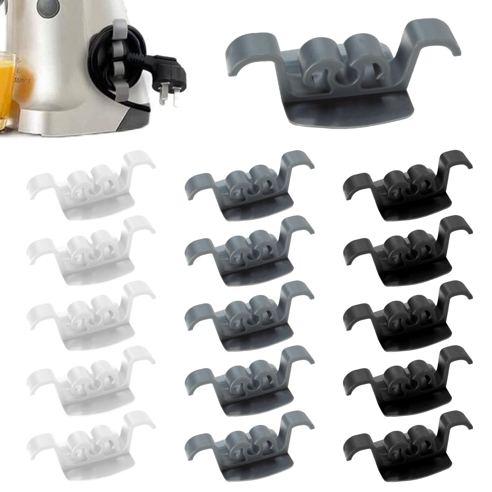 15Pcs Cord Organiser for Kitchen Appliances Self Adhesive Cable Winder Stick On Cable Tidy Management Cord Wrapper Holder Clips for Coffee Maker Stand Mixer Blender Pressure Cooker Air Fryer