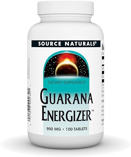 Source Naturals Guaraná Energizer Suplemento dietético  Soporta un impulso de energía de larga duración  100 tabletas