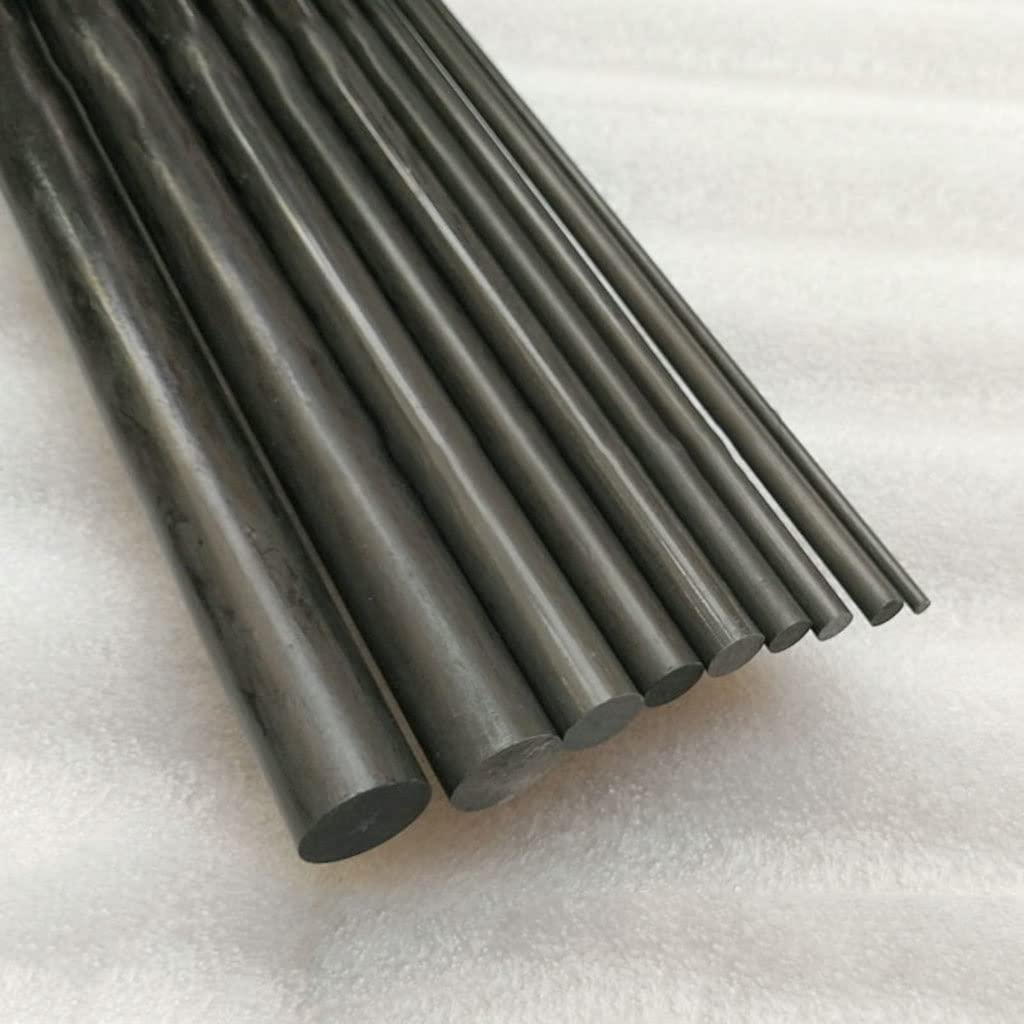 Aste in fibra di carbonio da 500 mm for aereo RC fai da te, tubo tondo pultruso(10mm x 2pcs)