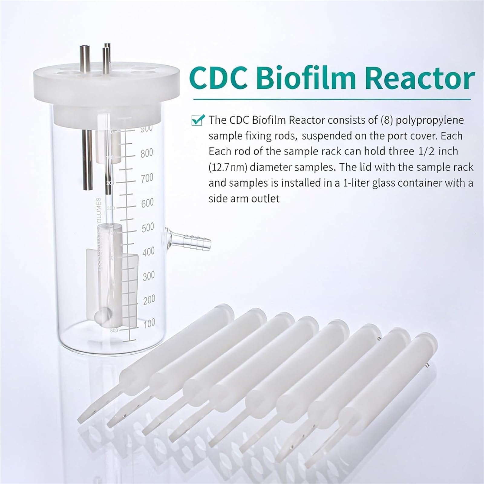 Agitador magnético de biopelícula, reactor de borosilicato alto, recipiente de cultivo anaeróbico de grado de laboratorio con agitación magnética para investigación de simulación microbiana