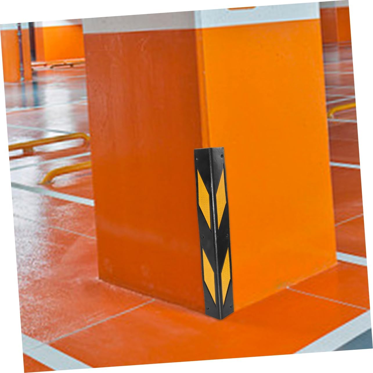 Mikinona 4pcs Rubber Corner Strips Garage Parking Aid Reflective Design Wall Protectors for Cars