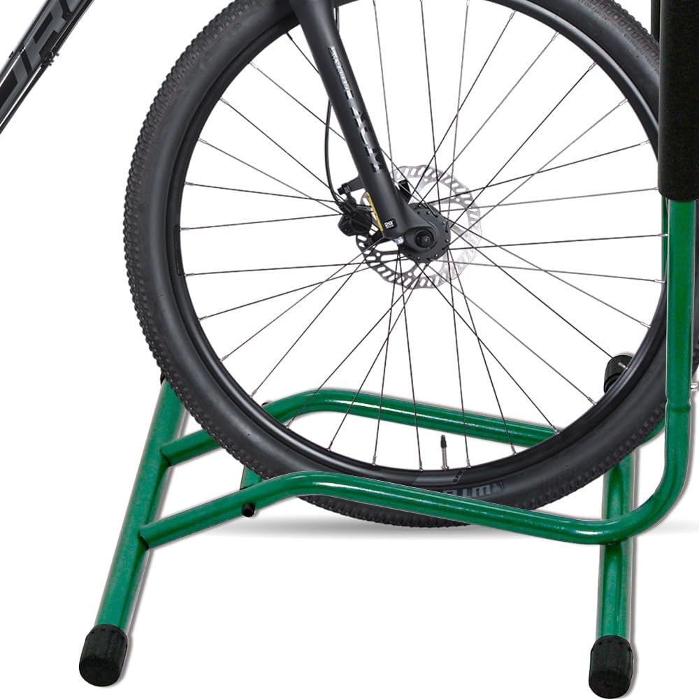 RASENFREUND Stojak na rowery Easy Racin Green stojak do 6 cm do rozmiaru roweru 29" – antypoślizgowe nóżki – stojak do rowerów/rowerów elektrycznych/stojak konserwacyjny