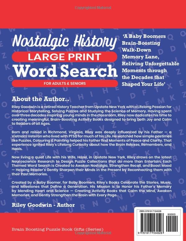 Condition photo showing Good Condition for Nostalgic History Large Print Word Search for Adults & Seniors: A Baby Boomers Brain-Boosting Walk-Down Memory Lane, Reliving Unforgettable Moments that Shaped Your Life