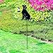 Tfro & Cile Solar Light Garden Stake 49 Inch Black Golden Retriever Welcome Sign Decorative Dog Lantern Ornament Outdoor Garden Decor for Lawn Yard Patio