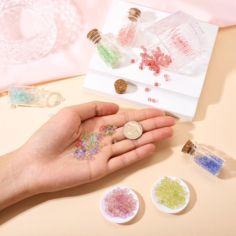 595Pc 4mm Faceted Rondelle Glass Beads Colorful Glass Rondelle Beads Transparent Rondelle Loose Spacer Beads for DIY Bracelet Earring Necklace Jewelry Making - Image 5