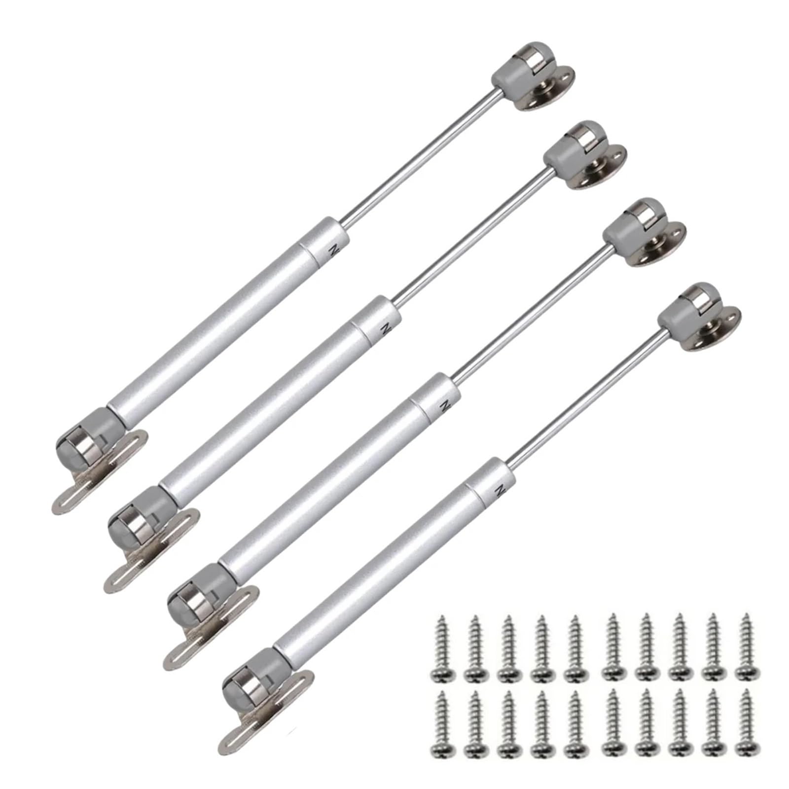4pcs 12Inch Copper Force Cabinet Door Lift Support Gas Strut Hydraulic Spring Hinge Kitchen Cupboard Furniture Hardware for Furniture(Silver,15KG 150N)