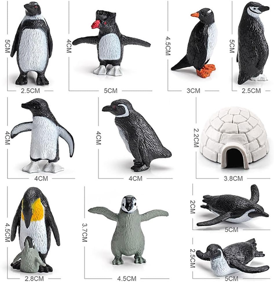 BLAPNK 15 Pcs Realistic Penguin Figurines, Miniature Antarctic Animal Penguin Figures Easter Eggs Cake Toppers Christmas Birthday Gift for Kids Toddlers