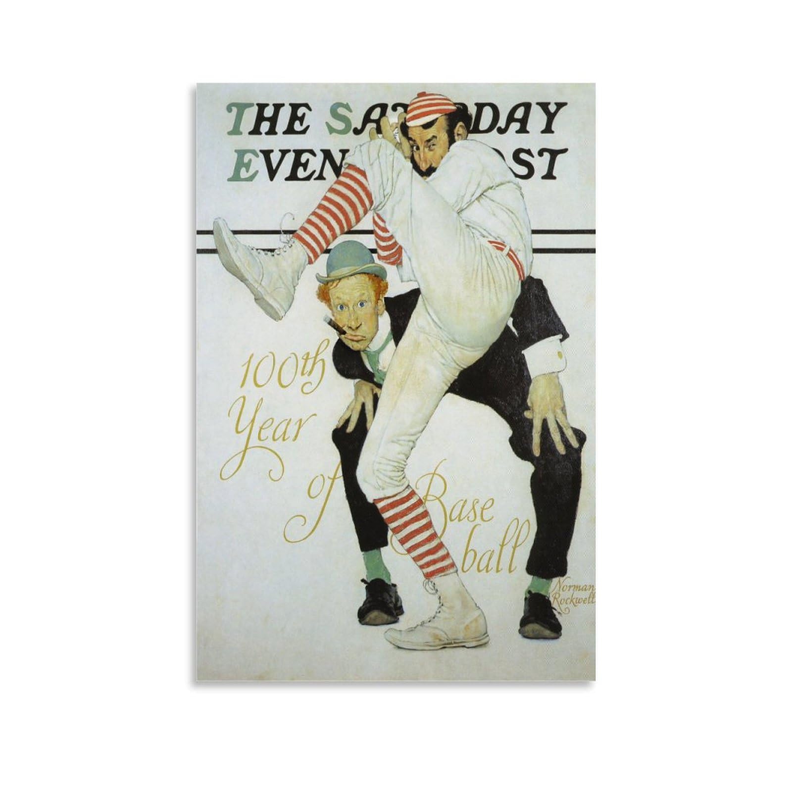 Amazon.co.jp: Norman Rockwell ノーマンロックウェル絵画野球 壁飾り