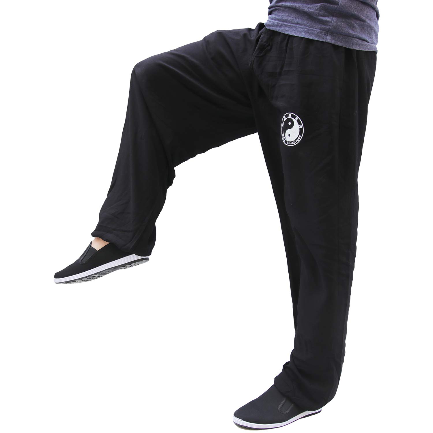 Pantalones de Tai Chi Hombre y Mujer y Niño Pantalones de Yoga Qigong Abierto a los Tobillos Pantalones Kung Fu Wing Chun Artes Marciales Chinas Anchas y Agradables Viscosa - 2 Bolsillos