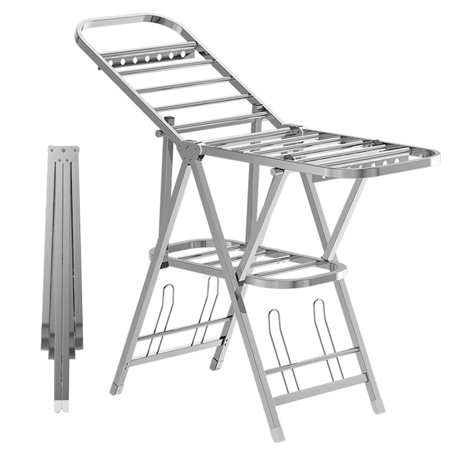 SBZIOJHDR clothes airer， Floor Clothes Airer With Adjustable Height Wings,Free-Standing Horse(160cm+pulley)