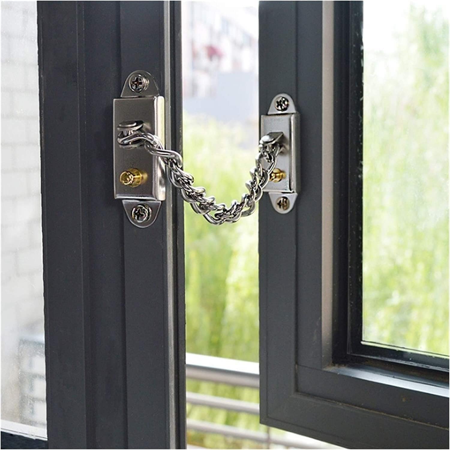 Lucchetto A Catena for Porta In Acciaio Inossidabile | Argento: for porte di casa, hotel e ufficio