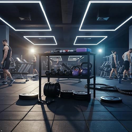 Miniatura 3 de Commercial Heavy Duty Adjustable Dumbbell Stand & Kettlebell Stand, Adjustable Dumbbell Weight Rack, Kettlebell Storage Rack, Weight Rack for