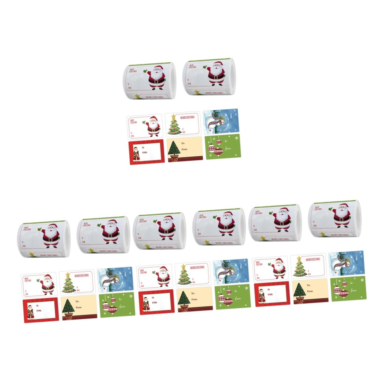 SEWACC 8rollos Etiquetas De Navidad Para De Pegatinas Para Cajas y Envelopes Autoadhesivos y Tarjetas y Diseño Divertido