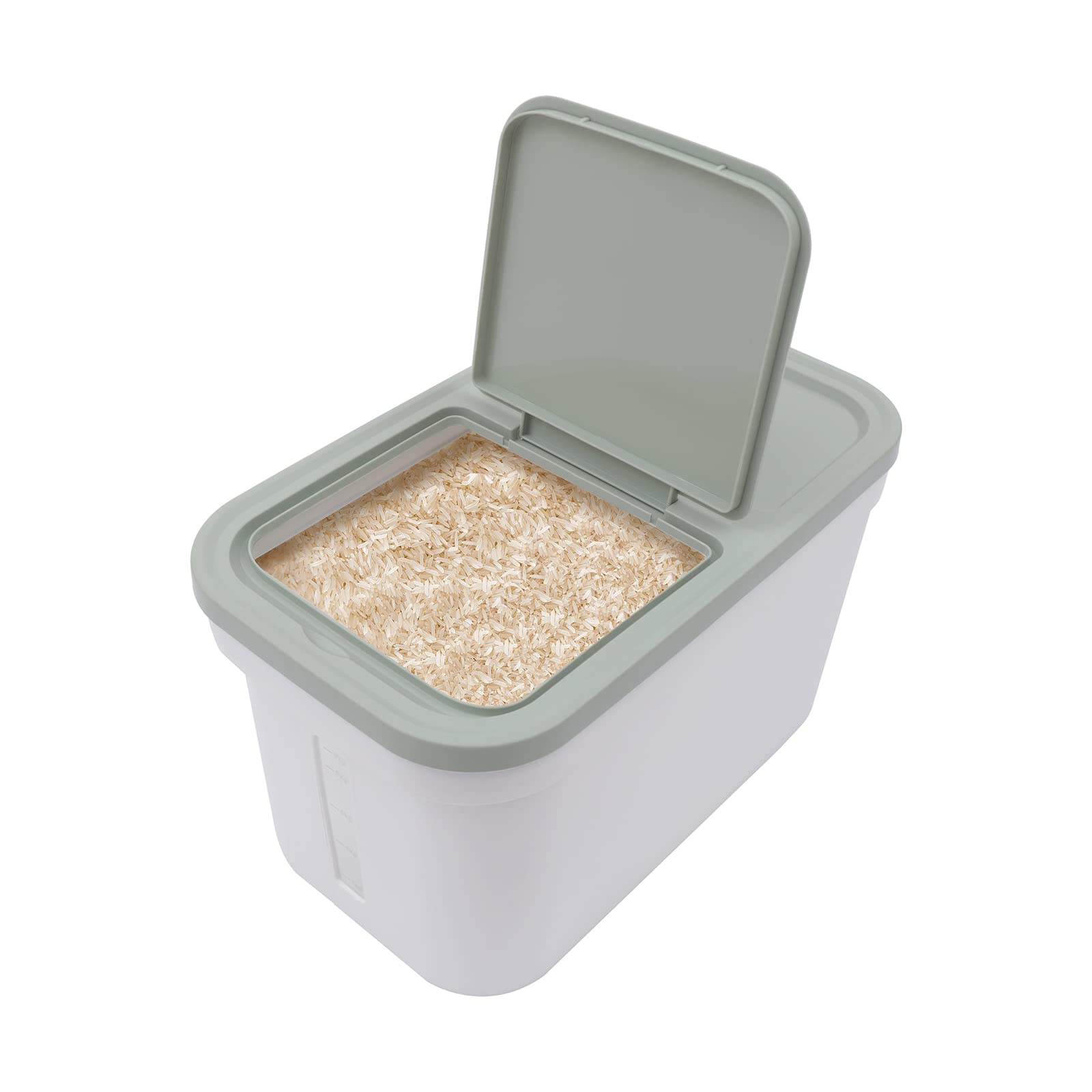 Contenedor de almacenamiento de alimentos de 10 kg, harina, dispensador de arroz, recipiente hermético, recipiente de arroz, recipiente hermético para almacenamiento de alimentos con vaso
