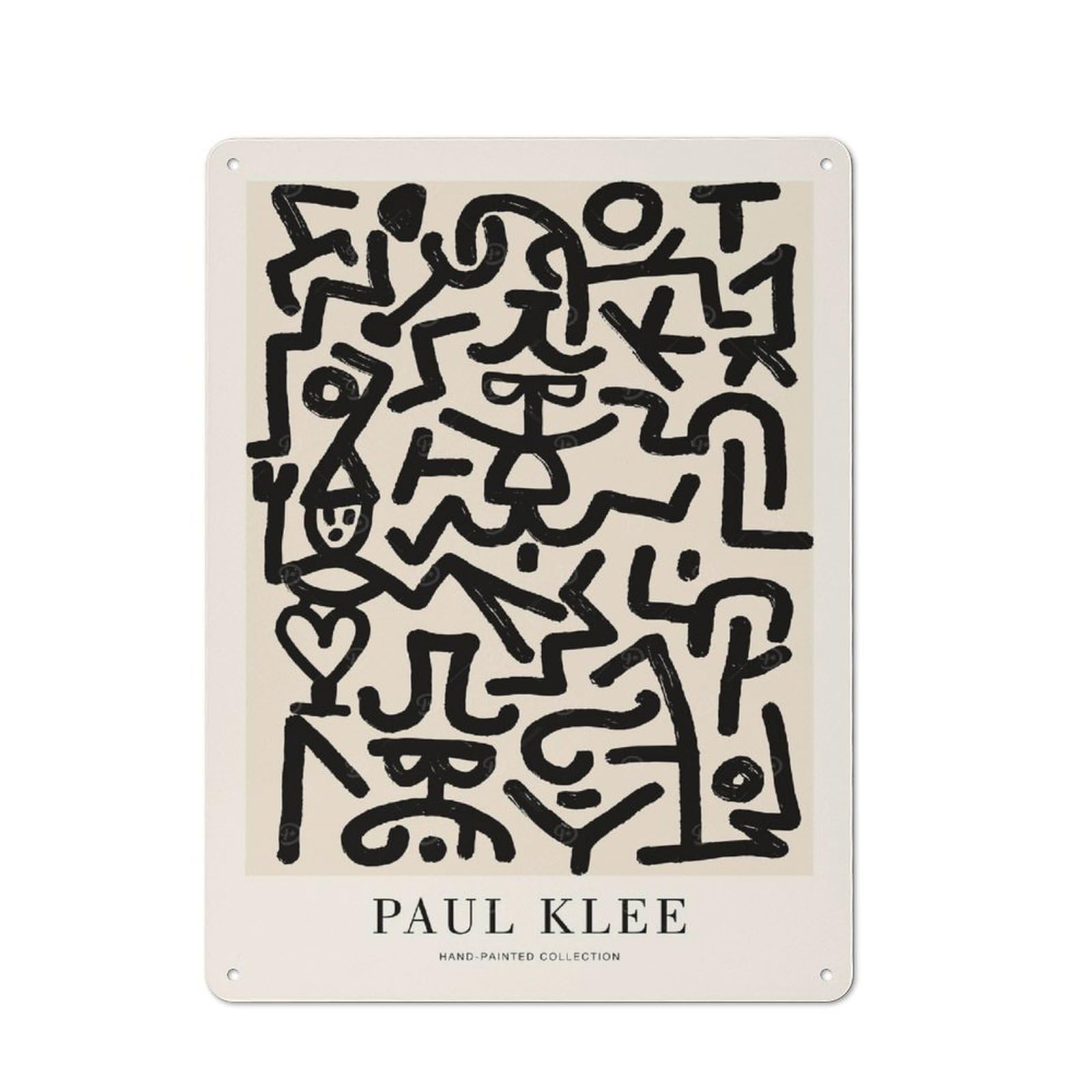 Junmoney Style-18 Paul Klee Comedians Retro-Style Tin Sign 40X30cm For Living Room Or Hallway, For Vintage Wall Decor Fans, For Themed Room Decoration