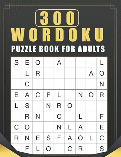 300 Wordoku Puzzle Book For Adults Word Sudoku Puzzles Solutions Included - 8.5" x 11"