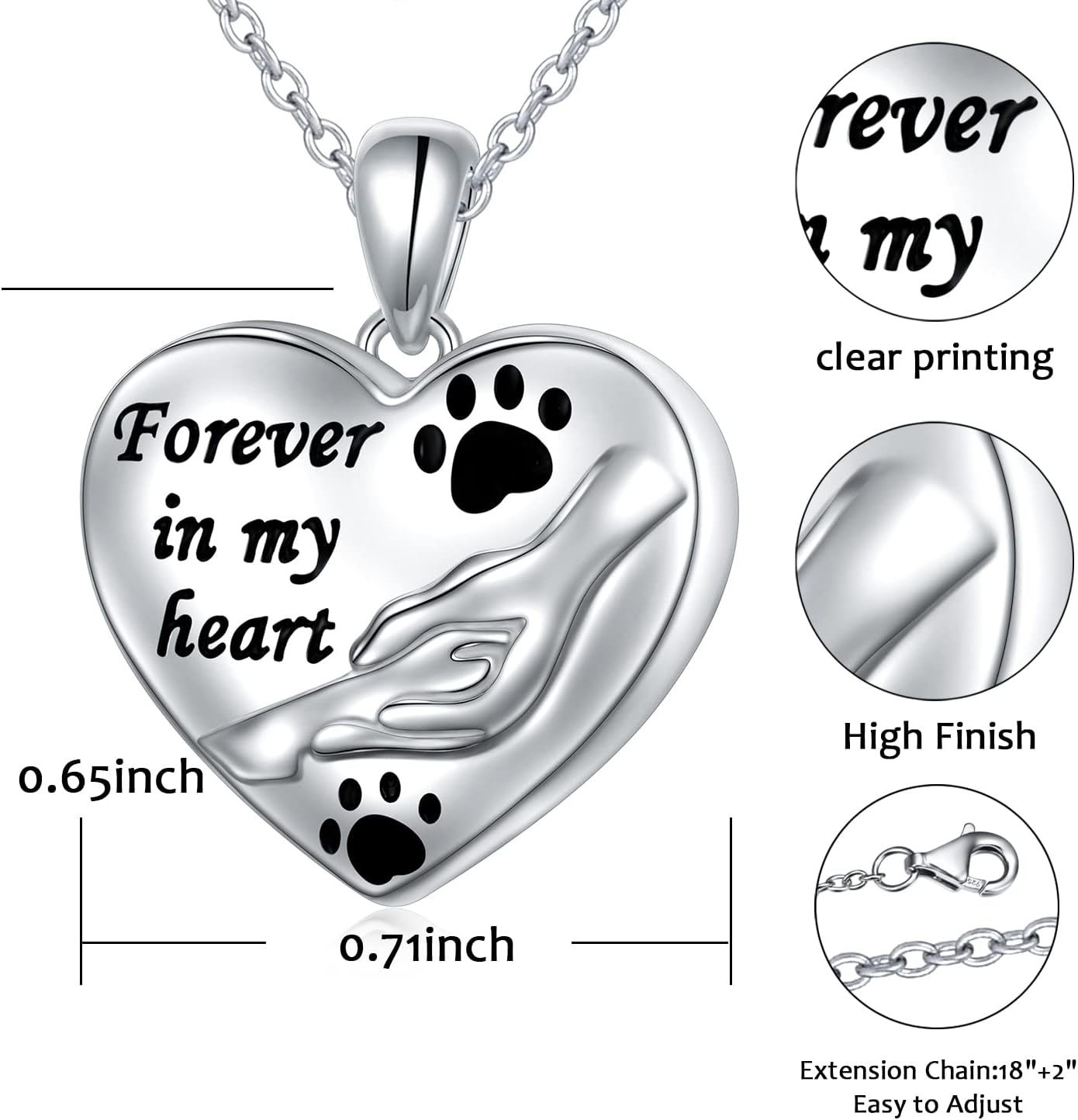 Pet Paw/Dog Heart/Turtle/Vintage Photo locket Necklace 925 Sterling Silver Cat/Dog Urn Necklace for Ashes Animal Ashes Keepsake Memorial Jewelry for Pet
